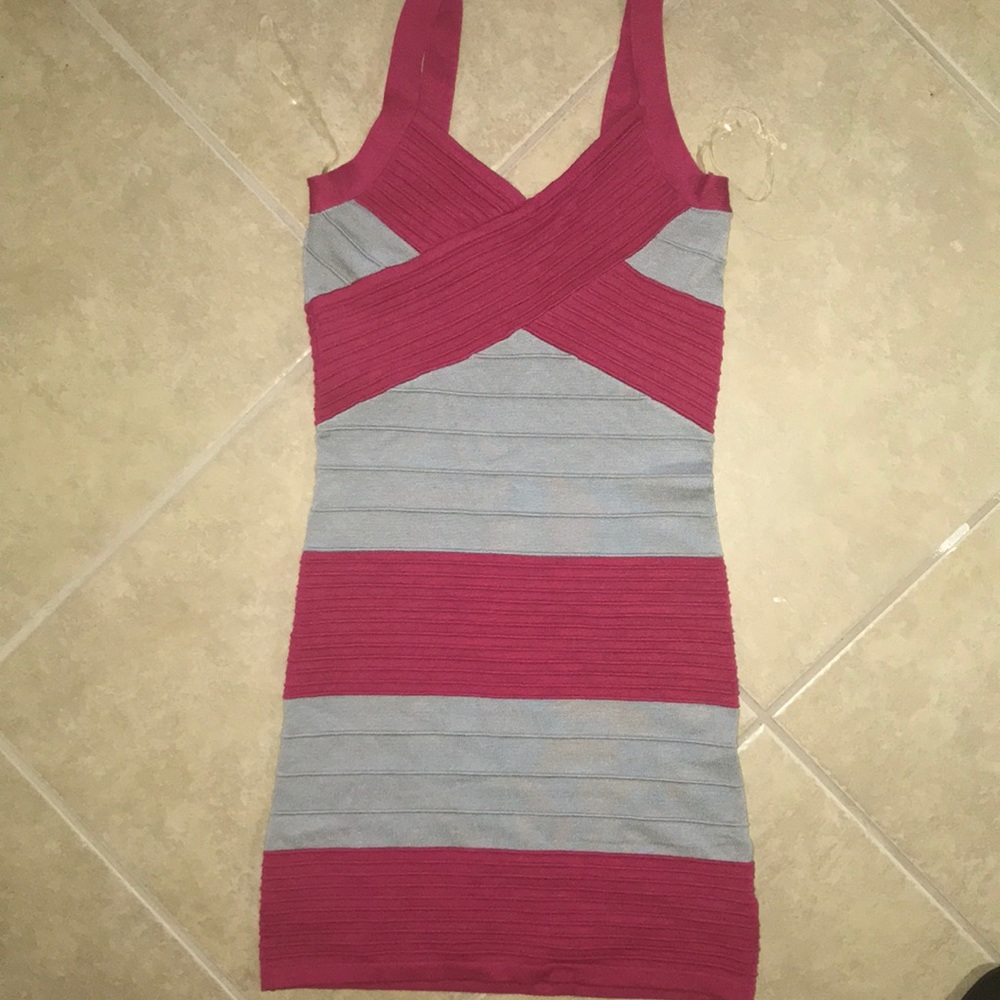 Pink & Gray Dress fits like bandage dress